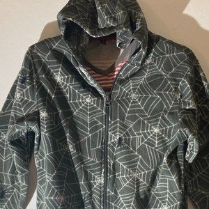 Old Navy Boys Spider and Web Hoodie, Grey and White size 14